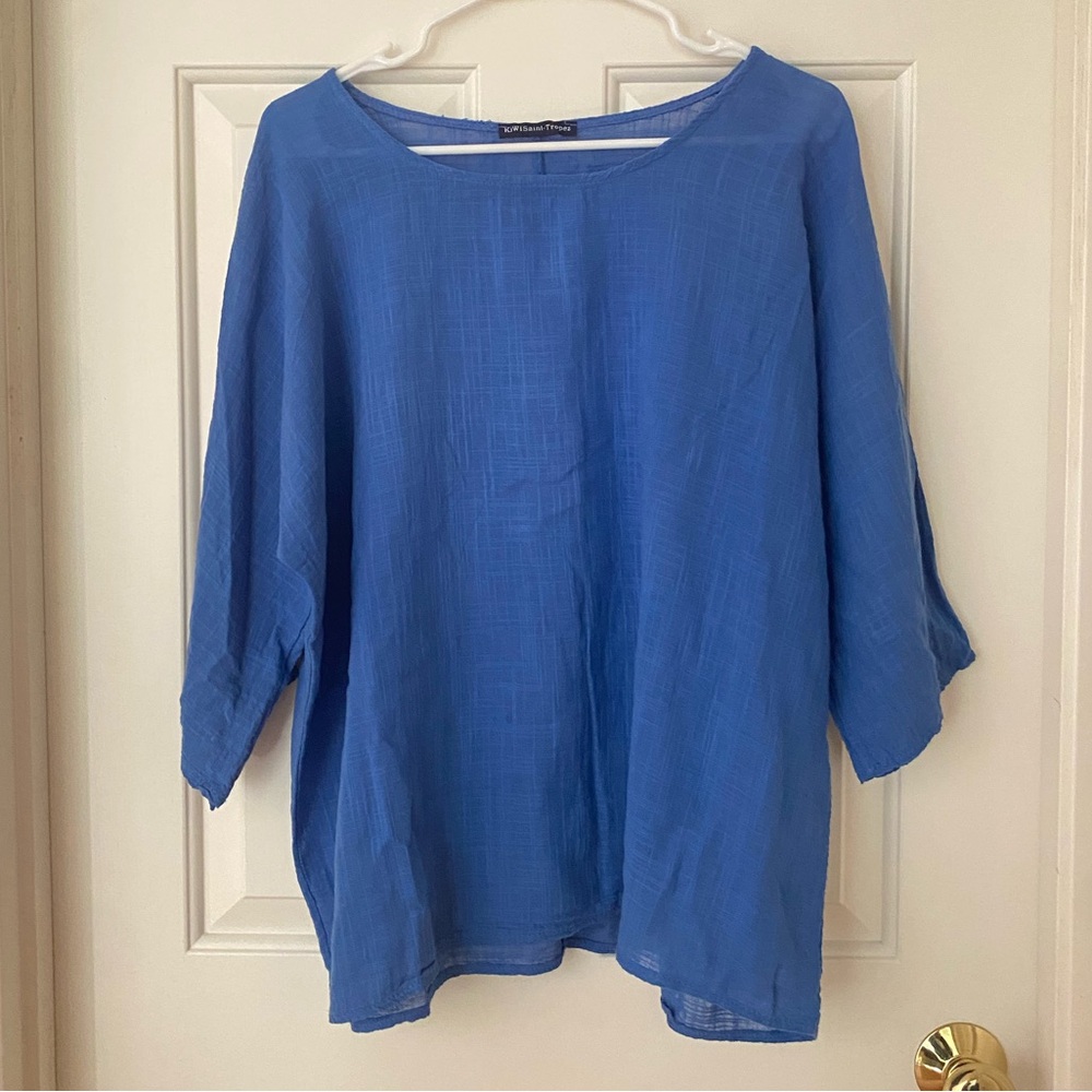 Kiwi St. Tropez Made in Italy Blue Cotton Top